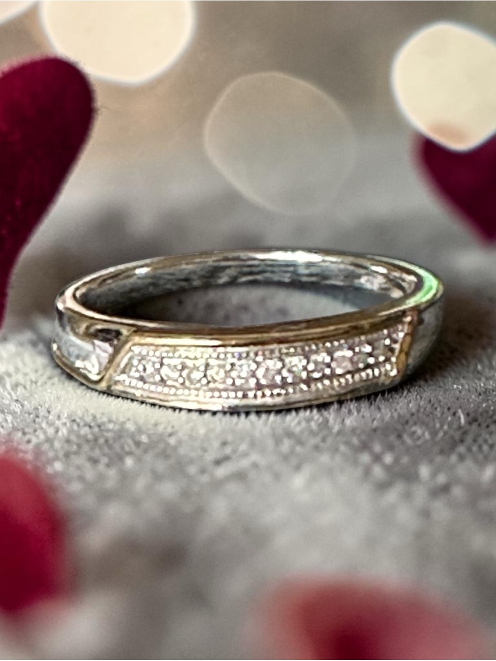 JWBR 925 Sterling Silver Genuine Diamond Accent Ring (Size 7 )